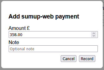 Cashier payment buttons screenshot