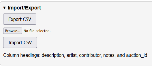 Maintenance import and export screenshot