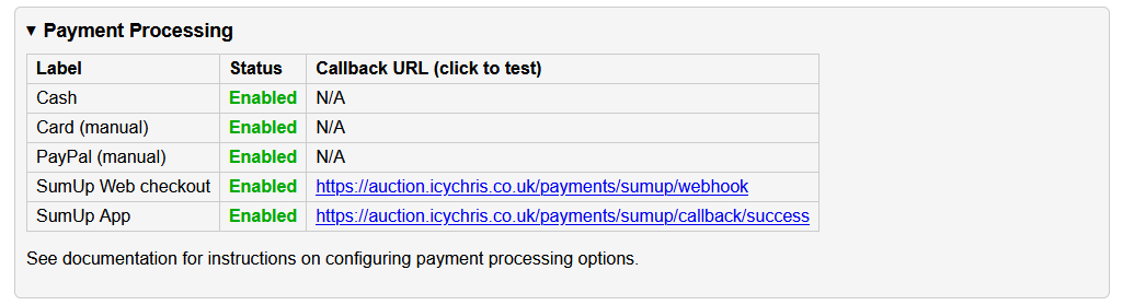 Maintenance payment processing screenshot