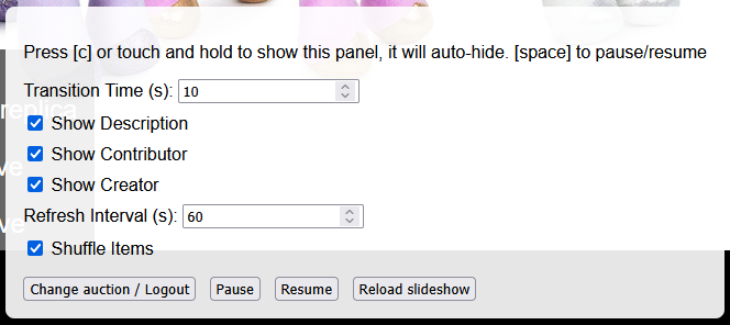 Slideshow controls screenshot